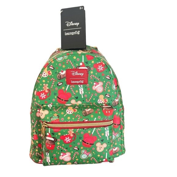 Loungefly Disney Mickey Mouse Holiday Sweets Treats Mini Backpack NWT - Picture 1 of 8